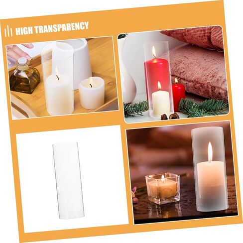 Healifty Transparent Glass Candle Sleeve Windproof Candle Tube Shade Candle Cover for Enhanced Brightness Versatile Fit Decorative Candle Supply in Saudi Arabia