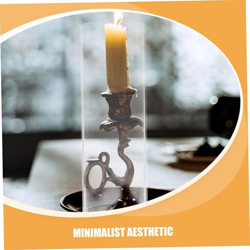 Healifty Transparent Glass Candle Sleeve Windproof Candle Tube Shade Candle Cover for Enhanced Brightness Versatile Fit Decorative Candle Supply in Saudi Arabia