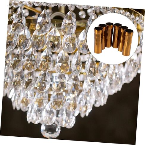 Tidtaleo 6pcs E14 Sister Lamp Sleeves for Chandelier Presection Crystal Candle Light يغطي ملحقات الإضاءة DIY للديكور المنزلي in Kuwait