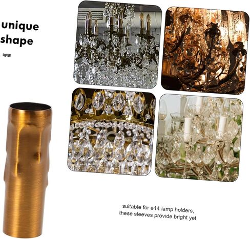 Tidtaleo 6pcs E14 Sister Lamp Sleeves for Chandelier Presection Crystal Candle Light يغطي ملحقات الإضاءة DIY للديكور المنزلي in Kuwait