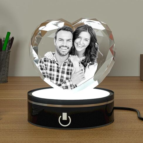 LED 7 Color Rotating Light Crystal Display Base Stand (7 Color Rotating), Display Base for 3D Crystal Photo Glass Art in Kuwait
