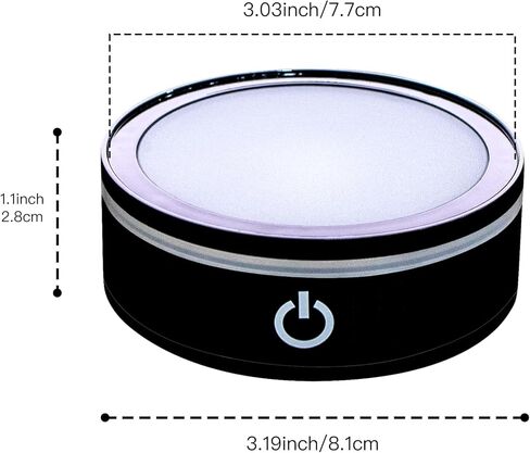 LED 7 Color Rotating Light Crystal Display Base Stand (7 Color Rotating), Display Base for 3D Crystal Photo Glass Art in Kuwait