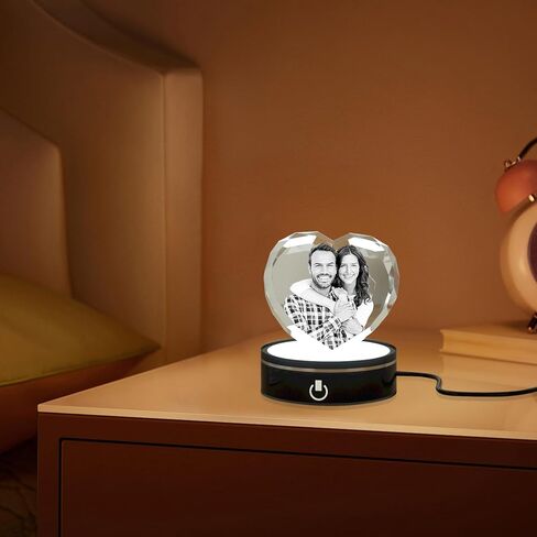 LED 7 Color Rotating Light Crystal Display Base Stand (7 Color Rotating), Display Base for 3D Crystal Photo Glass Art in Kuwait