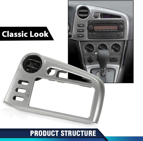 PIT66 Dash Radio Bezel Trim Vent Compatible with 2008-2012 Chevy Malibu Black & Silver in Saudi Arabia