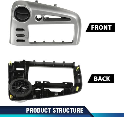 PIT66 Dash Radio Bezel Trim Vent Compatible with 2008-2012 Chevy Malibu Black & Silver in Saudi Arabia