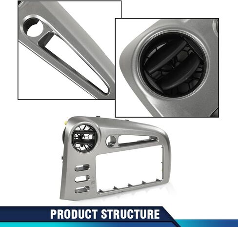 PIT66 Dash Radio Bezel Trim Vent Compatible with 2008-2012 Chevy Malibu Black & Silver in Saudi Arabia