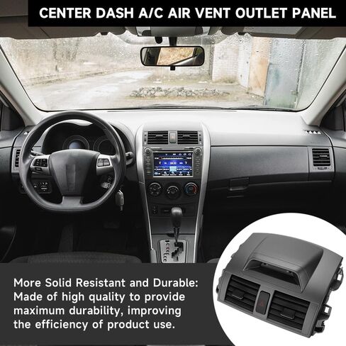 Center Dash A/C Air Vent Outlet Panel with Clock Dashboard Duct Outlet Vent Grille Panel Assembly for Toyota Corolla 2009-2013 | Gray, Plastic | Replaces 55670-02340, 5567002340 in Saudi Arabia