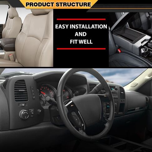 لوحة القيادة Dash Cover متوافقة مع Chevy Silverado GMC Sierra 2007-2013 ، FIT Dual Glovebox Dists فقط أسود فقط in Saudi Arabia