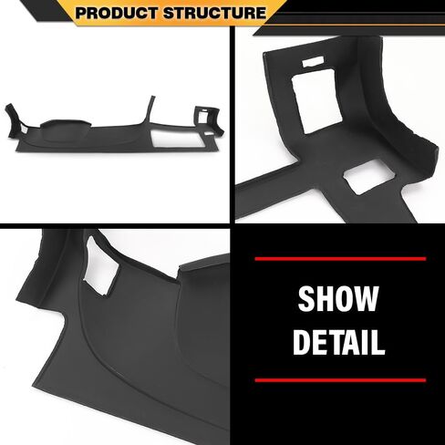 لوحة القيادة Dash Cover متوافقة مع Chevy Silverado GMC Sierra 2007-2013 ، FIT Dual Glovebox Dists فقط أسود فقط in Saudi Arabia