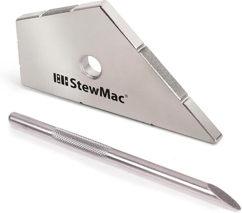 StewMac Fret Rocker - أداة هزازة الحنق الأصلية المصنوعة من الفولاذ المقاوم للصدأ 4 في 1 ذات حافة صغيرة مستقيمة، تم تصنيعها بدقة للحصول على الدقة، وتحديد موقع الحنق العالية بسرعة in Kuwait