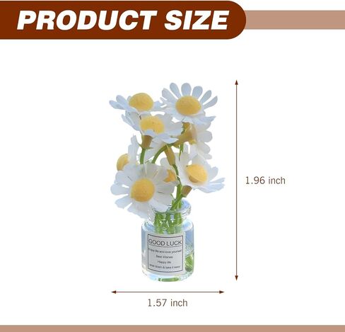 MLY 3 PCS Mini Daisy Flower Car Accessories for Women, Cute Daisy Glass Vase Ornaments, Funny Car Rear View Mirror & Dashboard Decor, Auto Interior Decorations in Saudi Arabia