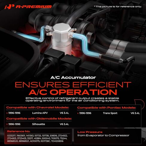 A-Premium Aluminium Conditioning A/C جهاز استقبال مجفف متوافق مع Oldsmobile Silhouette 1996 & Pontiac Trans Sport 1996 و Chevrolet Lumina APV 1996 ، 3.4L ، Silver in Saudi Arabia