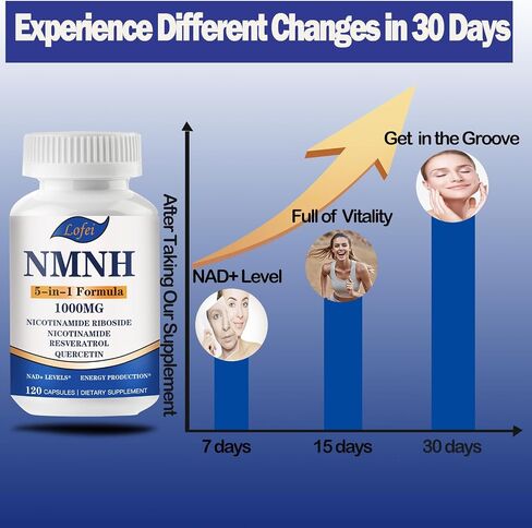 NMNH (Dihydronicotinamide Mononucleotide),NMNH Supplement 1000mg Pure Nicotinamide Mononucleotide Boosts NAD+ Levels, NAD Supplement,for Energy,Immune,Non-GMO, Gluten Free,120 Capsules in Saudi Arabia