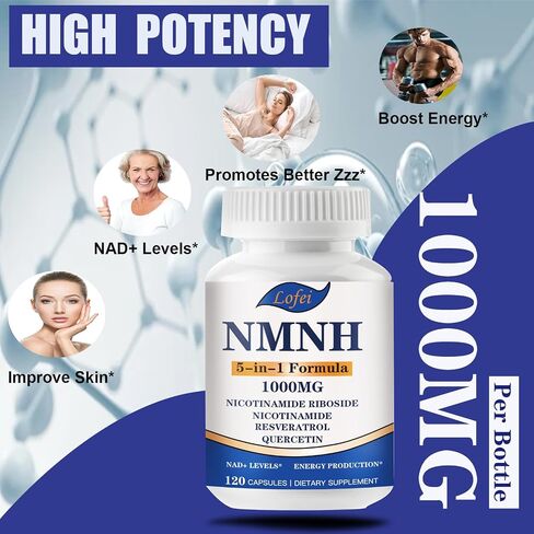 NMNH (Dihydronicotinamide Mononucleotide),NMNH Supplement 1000mg Pure Nicotinamide Mononucleotide Boosts NAD+ Levels, NAD Supplement,for Energy,Immune,Non-GMO, Gluten Free,120 Capsules in Saudi Arabia