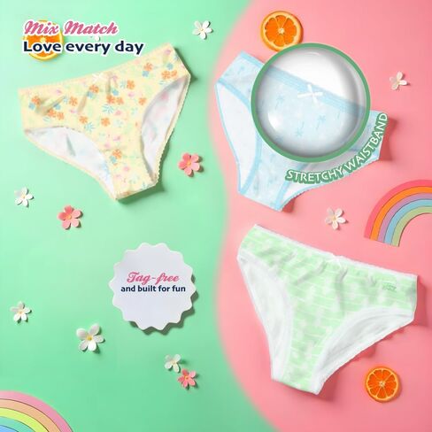 Tommy Bahama Girls Cotton Brief Underwear 5-Pack, Tagless Cotton Panties Multipack for Kids and Toddlers in Saudi Arabia