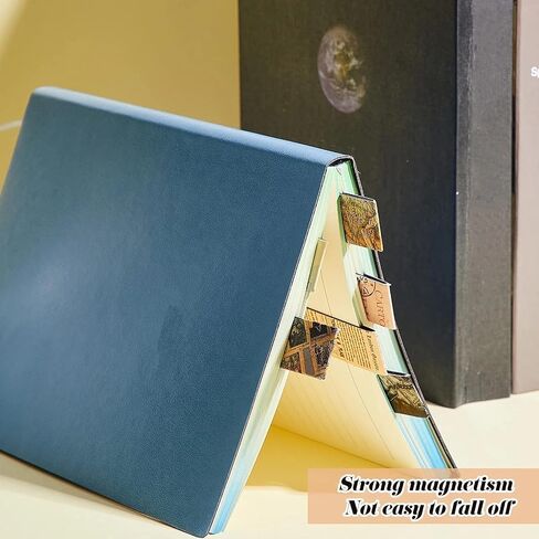 12 Pieces Vintage Style Magnetic Bookmarks Assorted Colors Magnet Page Markers Magnetic Reading Bookmarks Page Clip Markers for Students Reader Bookworm, Home School Office Supplies, 12 Designs in Saudi Arabia