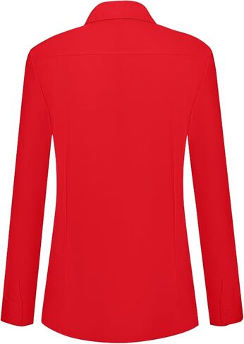 Womens Button Down Shirts Cotton Fitted Dress Shirts Long Sleeve Office Blouses Collared Tops in Saudi Arabia