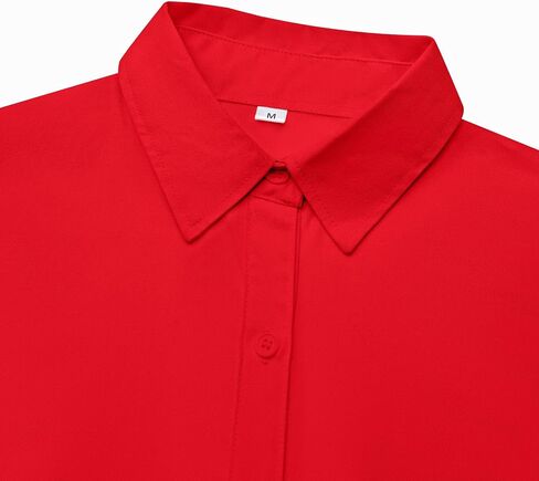 Womens Button Down Shirts Cotton Fitted Dress Shirts Long Sleeve Office Blouses Collared Tops in Saudi Arabia