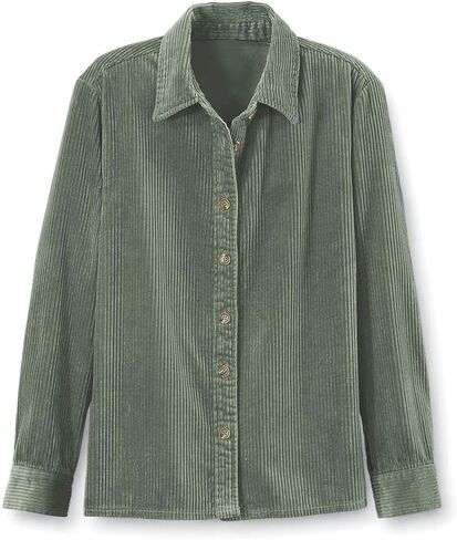 SAGEFINDS Corduroy Big Shirt for Women | Button Down Shacket | Casual Top | Long Sleeve Blouse in Kuwait