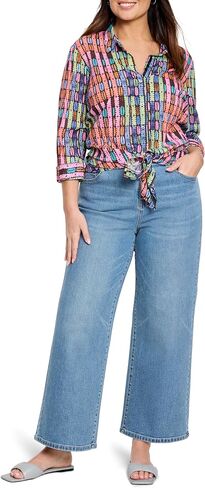 NIC+ZOE Women's Rainbow Macaroon Long Crinkle Shirt in Saudi Arabia
