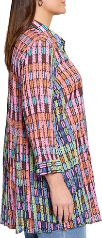 NIC+ZOE Women's Rainbow Macaroon Long Crinkle Shirt in Saudi Arabia