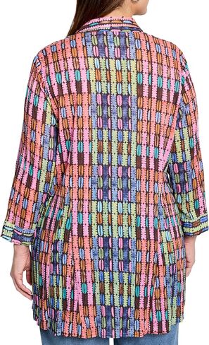 NIC+ZOE Women's Rainbow Macaroon Long Crinkle Shirt in Saudi Arabia