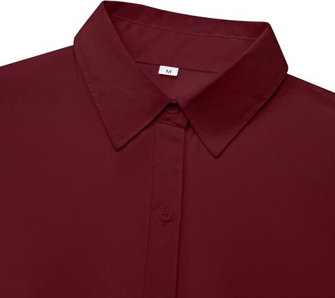 Womens Button Down Shirts Cotton Fitted Dress Shirts Long Sleeve Office Blouses Collared Tops in Saudi Arabia