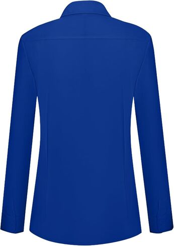 Womens Button Down Shirts Cotton Fitted Dress Shirts Long Sleeve Office Blouses Collared Tops in Saudi Arabia
