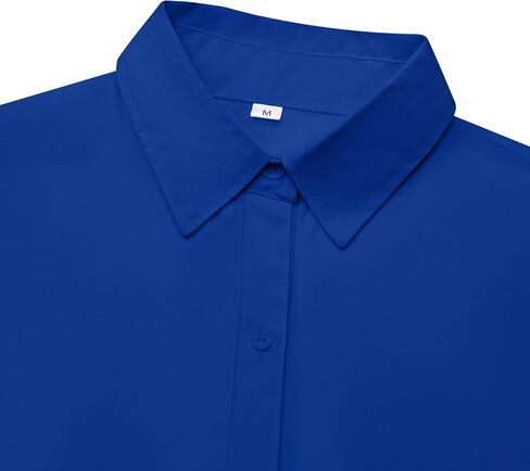 Womens Button Down Shirts Cotton Fitted Dress Shirts Long Sleeve Office Blouses Collared Tops in Saudi Arabia