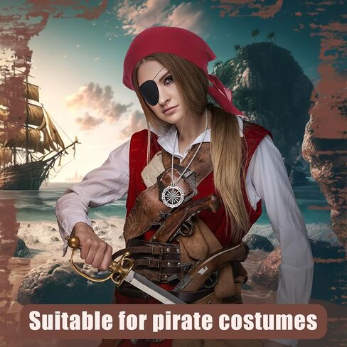 3 مجموعة 15 PCS Assume Assume Assume for Women Men Halloween Pirate Accessories with Head وشاح SASH PATCH in Kuwait