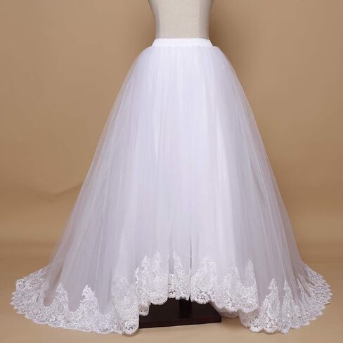 Women Wedding Long Maxi Lace Trim Puffy Tulle Lenight Length مع Train Train A Long Line High Pherced Sovensit for Prom Party in Kuwait