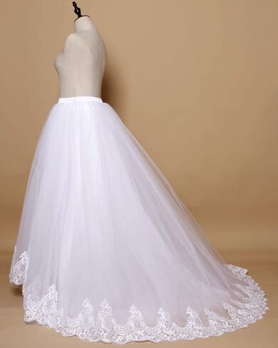 Women Wedding Long Maxi Lace Trim Puffy Tulle Lenight Length مع Train Train A Long Line High Pherced Sovensit for Prom Party in Kuwait