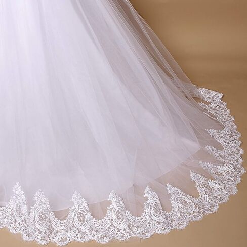 Women Wedding Long Maxi Lace Trim Puffy Tulle Lenight Length مع Train Train A Long Line High Pherced Sovensit for Prom Party in Kuwait