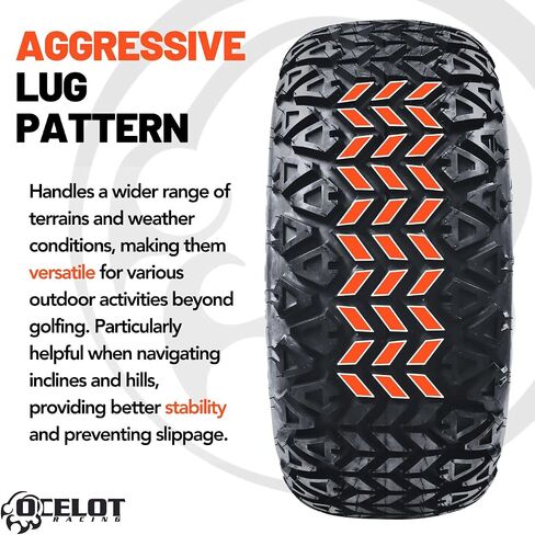Ocelot Trail 22x10x10 Golf Cart Tires Rugged 4-Ply Multi-Terrain Tire with Superior Traction and Mud-Resistant Self-Cleaning Tread Design for Long-Lasting Performance on Any Road in Saudi Arabia