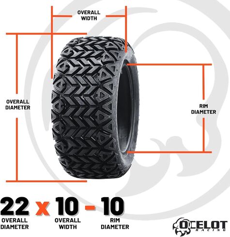 Ocelot Trail 22x10x10 Golf Cart Tires Rugged 4-Ply Multi-Terrain Tire with Superior Traction and Mud-Resistant Self-Cleaning Tread Design for Long-Lasting Performance on Any Road in Saudi Arabia