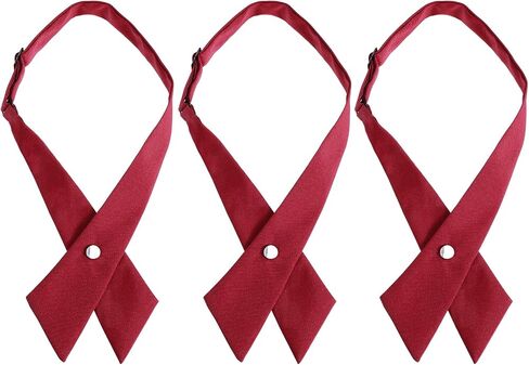 3 Pcs Adjustable Cross Bow Tie, French School Uniform Necktie for Men Women in Saudi Arabia