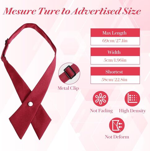 3 Pcs Adjustable Cross Bow Tie, French School Uniform Necktie for Men Women in Saudi Arabia