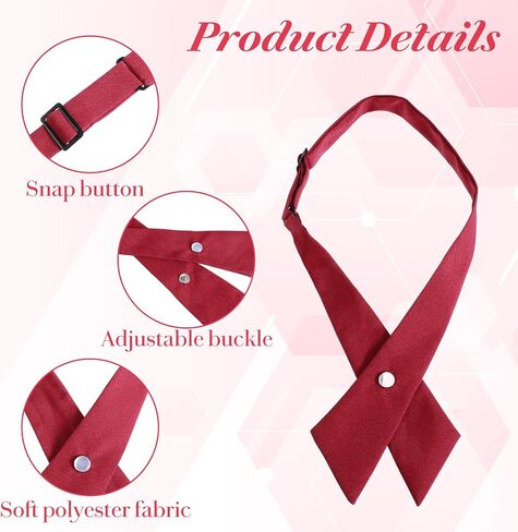 3 Pcs Adjustable Cross Bow Tie, French School Uniform Necktie for Men Women in Saudi Arabia