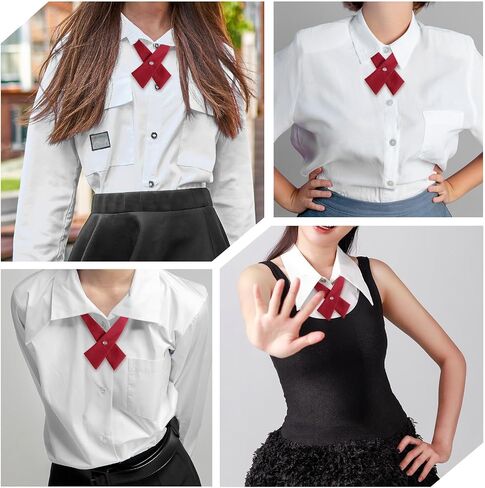 3 Pcs Adjustable Cross Bow Tie, French School Uniform Necktie for Men Women in Saudi Arabia