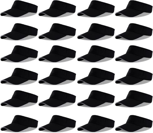 Choyaxo 24pcs Sun Visor Hat Uv Protection Beach Hat Golf Cap for Men Women Summer Beach Pool Sports Golf White in Saudi Arabia
