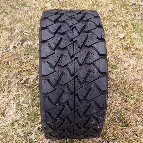 14 Inch Glossy Black Cascade Golf Cart Wheels & Tires Set of 4, 22x10-14 Golf Cart Tires and Wheels Compatible with EZGO, Club Car, YMH, 5 or 6" Lift Kit Required in Saudi Arabia
