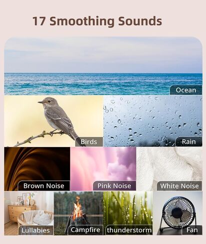 Sound Machine White Noise Machine - Portable 17 Non Looping Soothing Sounds for Sleep, 30 Hours, Memory, Noise Machines for Office Privacy Home Travel, Mini Sound Timer Therapy for Baby in Saudi Arabia