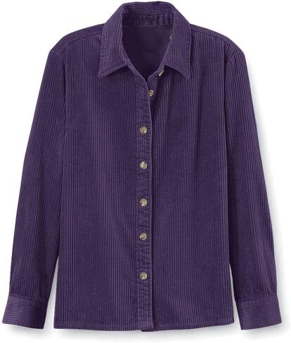 SAGEFINDS Corduroy Big Shirt for Women | Button Down Shacket | Casual Top | Long Sleeve Blouse in Kuwait