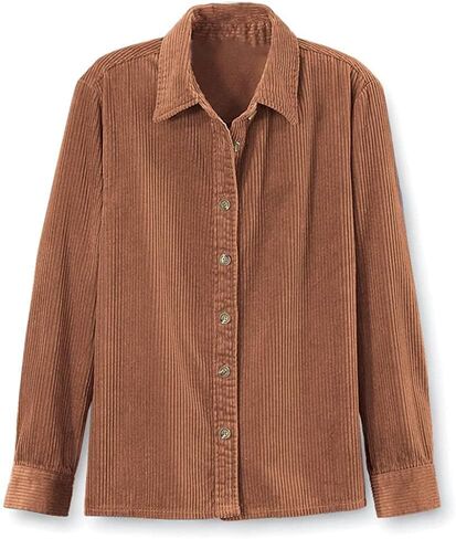 SAGEFINDS Corduroy Big Shirt for Women | Button Down Shacket | Casual Top | Long Sleeve Blouse in Kuwait
