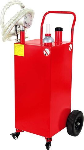 30 Gallon Fuel Caddy Portable Gas Storage Tank with 4 Wheels, Manual Transfer Pump for Boat ATV Car UTV Black in Saudi Arabia