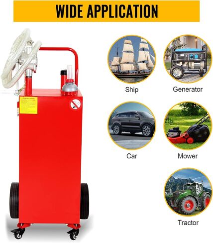 30 Gallon Fuel Caddy Portable Gas Storage Tank with 4 Wheels, Manual Transfer Pump for Boat ATV Car UTV Black in Saudi Arabia