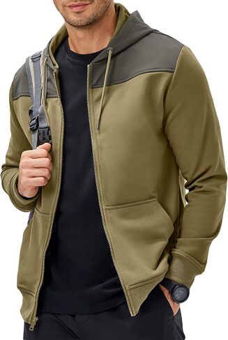 JMIERR 2025 Mens Hoodie Full Zip Up Sweatshirts Long Sleeve Drawstring Hooded Shirt with 2 Pockets in Saudi Arabia