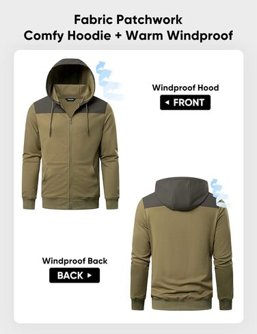 JMIERR 2025 Mens Hoodie Full Zip Up Sweatshirts Long Sleeve Drawstring Hooded Shirt with 2 Pockets in Saudi Arabia