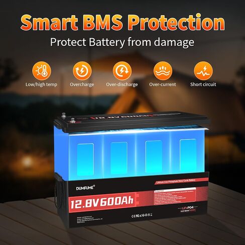 2 عبوات Dumfume 12V 300ah LifePo4 Lithium Battery ، 200a BMS Battery القابلة لإعادة الشحن مع 15000 دورة و 3840WH طاقة ، مثالية لخارج الشبكة ، RV ، الطاقة الشمسية ، بيت الحركة ، الطاقة الاحتياطية in Kuwait
