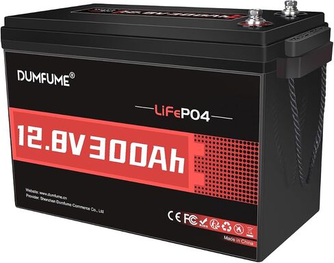2 عبوات Dumfume 12V 300ah LifePo4 Lithium Battery ، 200a BMS Battery القابلة لإعادة الشحن مع 15000 دورة و 3840WH طاقة ، مثالية لخارج الشبكة ، RV ، الطاقة الشمسية ، بيت الحركة ، الطاقة الاحتياطية in Kuwait